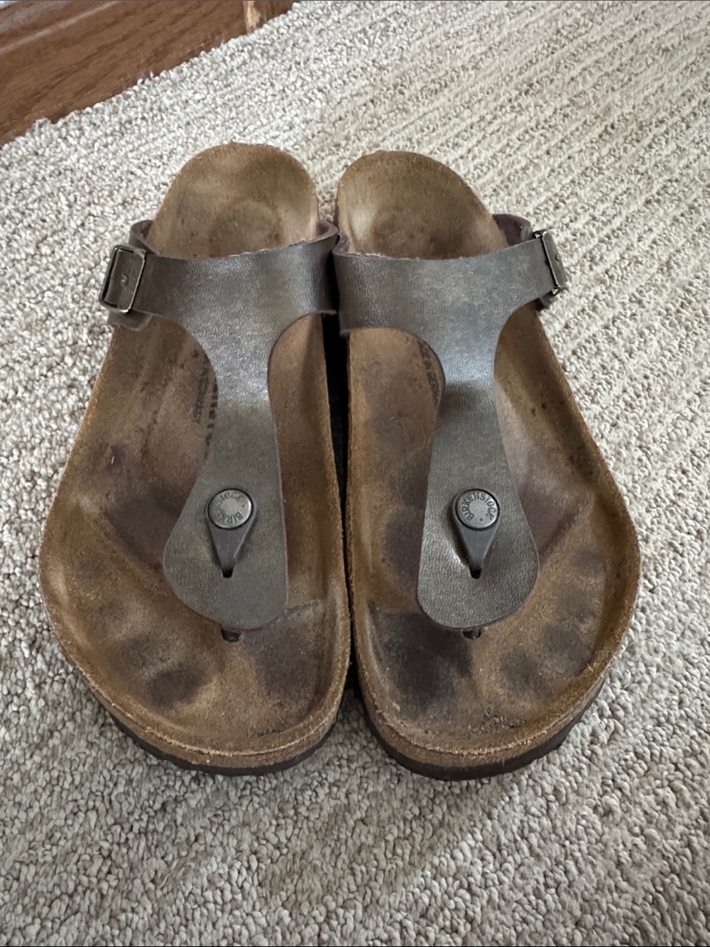 Birkenstock Dark Brown Leather Thong Sandals